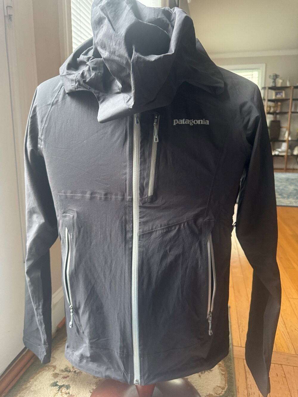 Patagonia Men Rainshadow Jacket Medium Blue Full Zip Hoody 84800 (co300